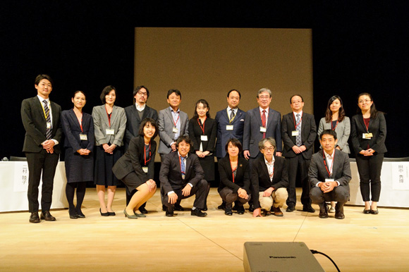 Nobuo Nakanishi (first row, second from the left), Saraya member and part of the executive committee.